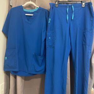 Blue Scrub Set with Teal Accents Scrubs